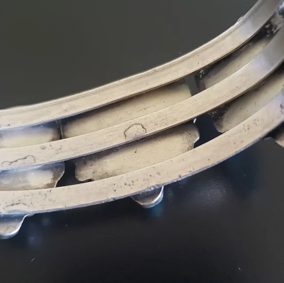 Vintage Turquoise Sterling Silver Pearls Necklace AND Cuff 123 grams Signed - Picture 10 of 11